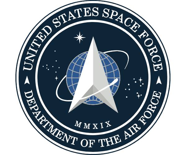 the logo for the united states space force