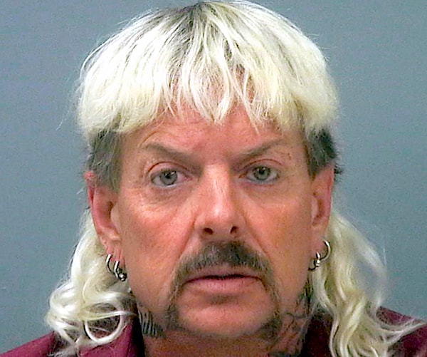 a mug shot of Joe Exotic, as known as Joseph Maldonado-Passage of the Tiger King