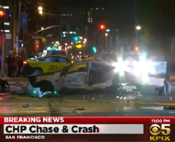 San Francisco Police Chase Ends in Fiery Crash With Taxi, Kills 3