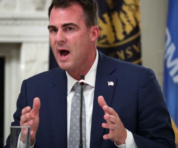  Governor Kevin Stitt speaks during a roundtable at the White House June 18, 2020 in Washington, DC.