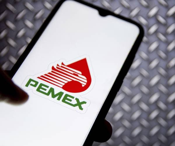 pemex logo on a smartphone