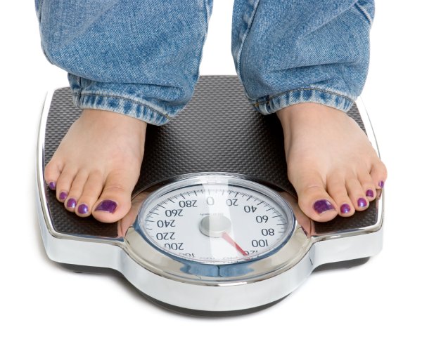 Person on a weight scale