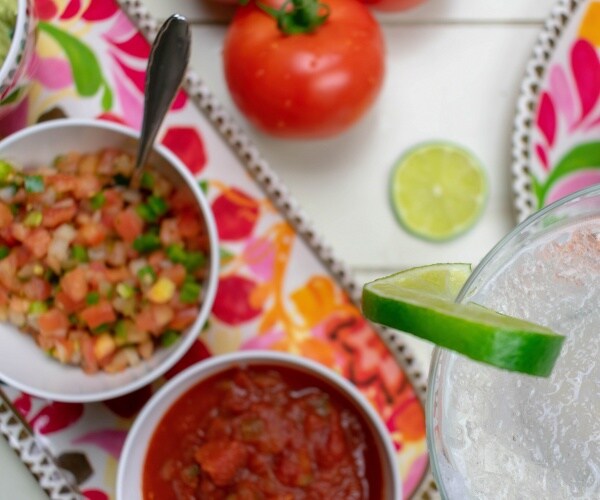 Mexican salsa and margaritas