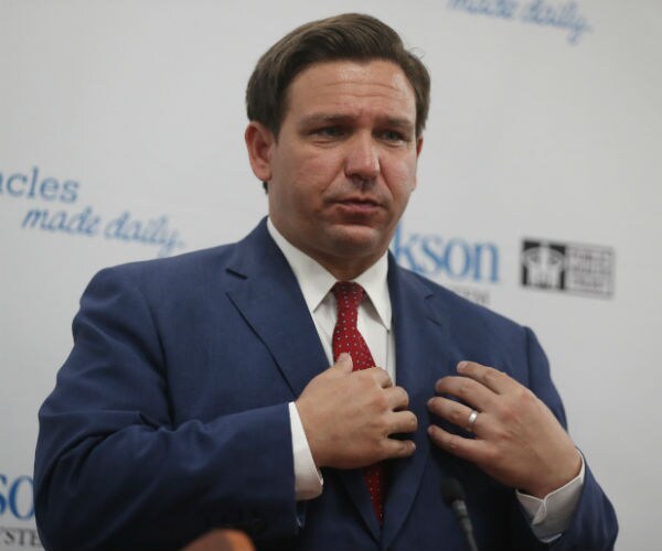 Florida Gov. Ron DeSantis at a new conference on the surge in coronavirus cases on July 13, 2020 in Miami