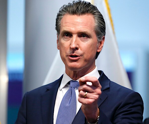 gavin newsom speaks during a news conference