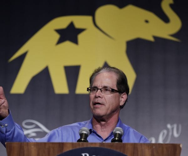 republican u.s. senate candidate mike braun speaks at the indiana republican party fall dinner.