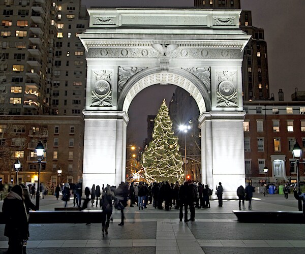 Washington Square Park before it was defaced by vandals