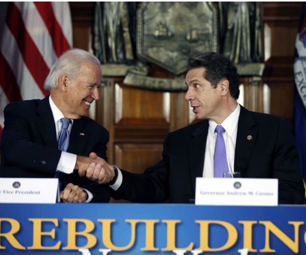 then vice president joe biden with new york governor andrew cuomo