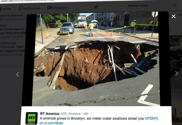 Brooklyn Sinkhole: Roadway Collapse Creates 20-Foot Crater 