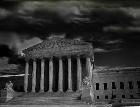 dark clouds over the supreme court building