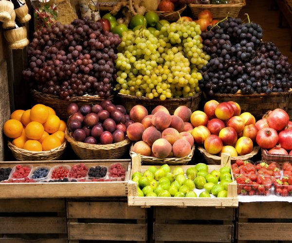 Fruit stand display.