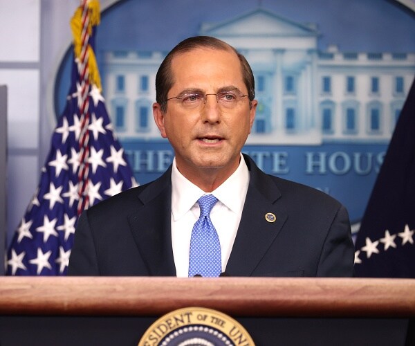 alex azar speaks in briefing room