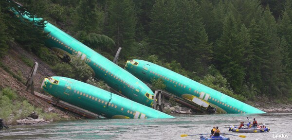 Planes in River: Boeing Still Deciding What to Do With Flooded Fuselages