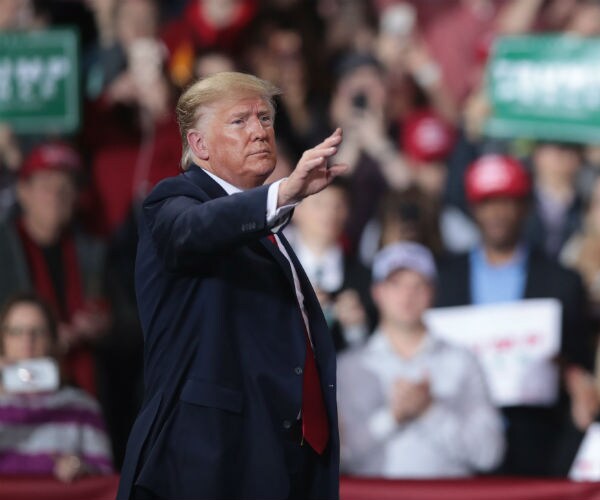 president trump holding a rally in battle creek michigan late last year 