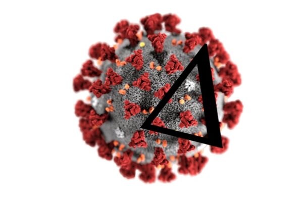 Coronavirus with the delta symbol on it