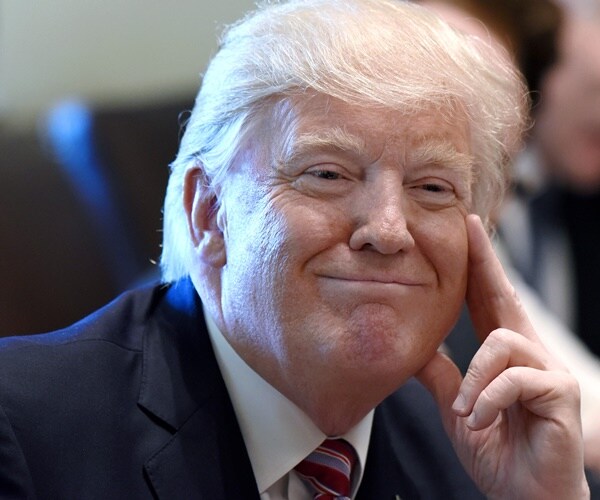 president trump smiles