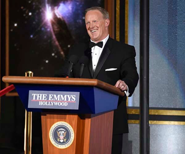 Colbert Makes Political Jabs, Spicer Makes Appearance at Emmys 