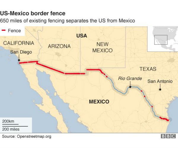 Trump Administration Mulls Wall on Mexico's Southern Border