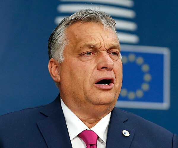 viktor orban speaks during a news conference