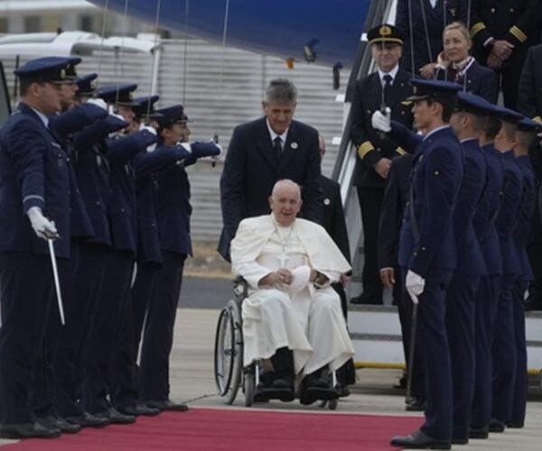 Pope Francis in a wheelchair 