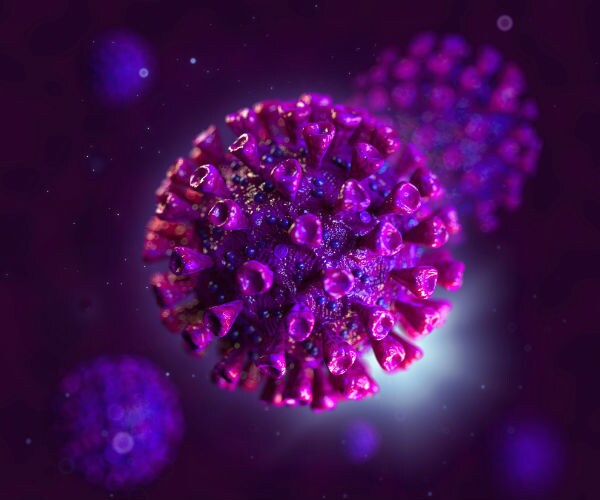 a coronavirus graphic is shown