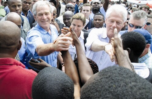 Bill Clinton and George W. Bush