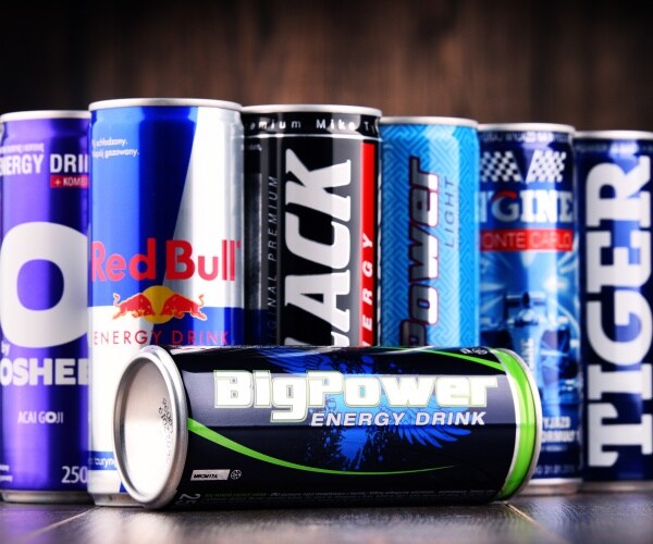 several different canned energy drinks