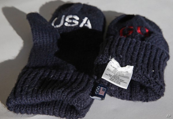 US Olympic Fundraising Mittens Made in China