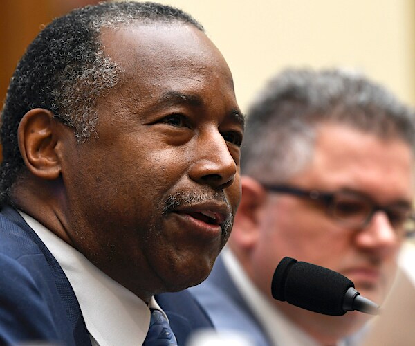 ben carson speaks during a congressional hearing