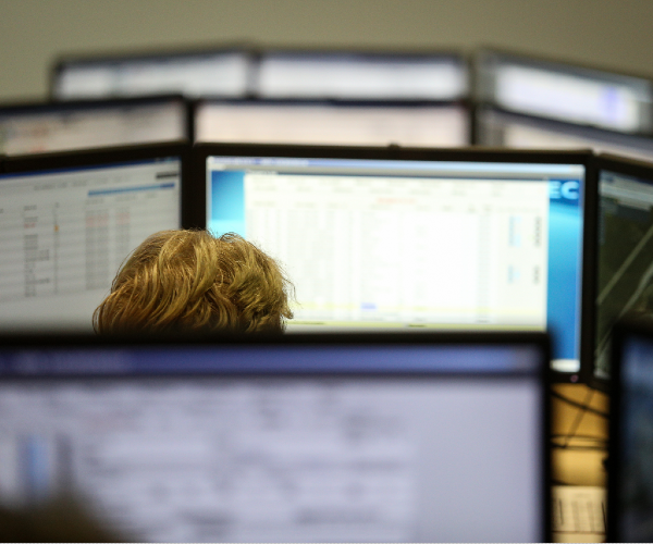 a person in an emergency call center