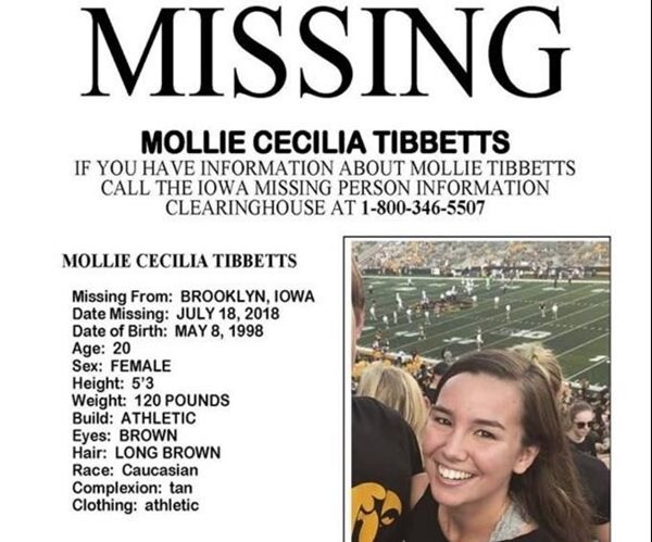 Body Believed to be Missing Iowa College Student Mollie Tibbetts Found