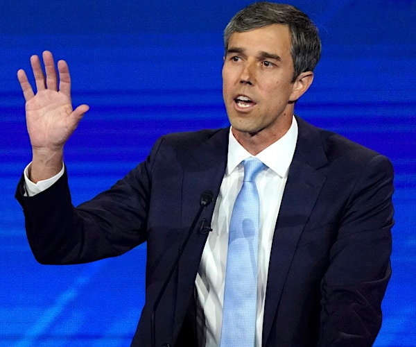 beto o'rouke gestures as he speaks during the democratic presidential primary debate