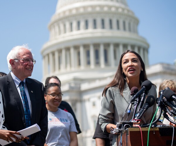 Rep. Alexandria Ocasio-Cortez, D-N.Y., and Sen. Bernie Sanders, I-Vt.