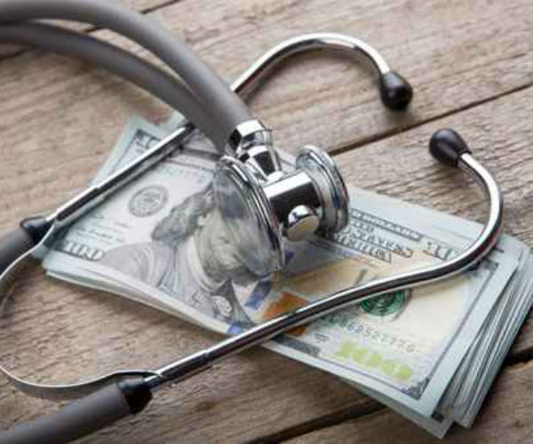 graphic shows a stethoscope on top for hundred dollar bills