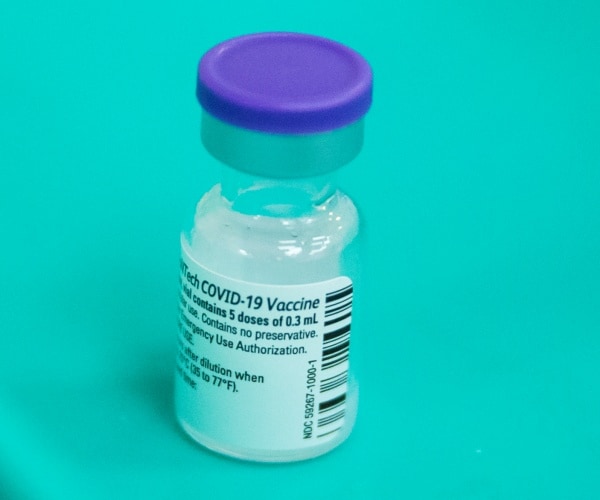 a bottle of vaccine