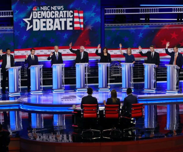 democratic presidential candidates are shown in the second night of debates