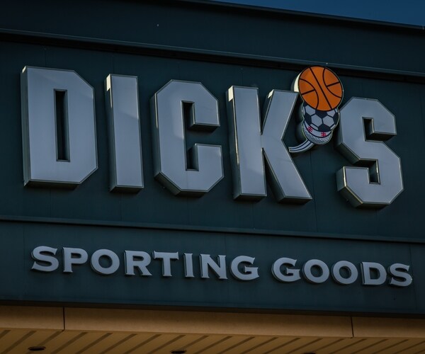 exterior sign of dicks sporting goods, a chain of retail stores in over 600 locations. 

