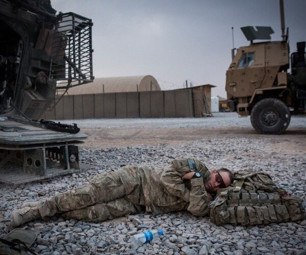 us army soldier takes a nap