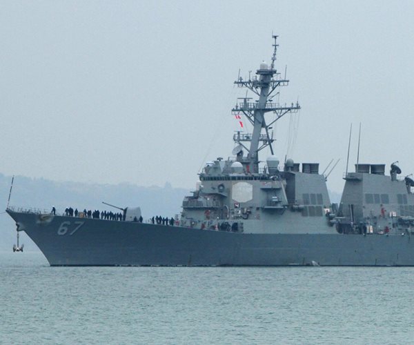 Navy Destroyer USS Cole Patrols Yemen Coast Amid Iran Tensions