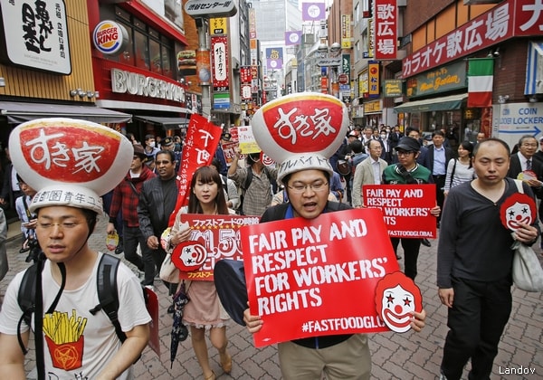 Fast-Food Strike Sweeps Globe as Workers Push for $15 an Hour