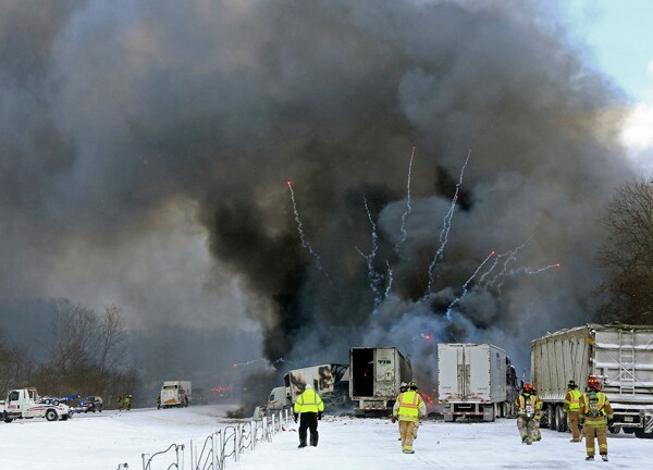 1 Killed in Fiery 100-Vehicle Accident on Snowy Michigan Highway