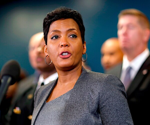 Atlanta Mayor Keisha Lance Bottoms speaks during a news conference