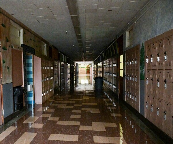 empty school hallway