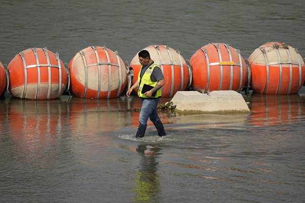 bouys in a river