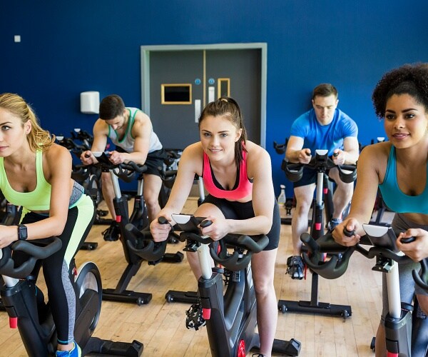 people in spin class