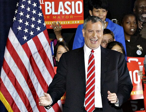 Bill de Blasio Elected New York City Mayor, First Democrat in 20 Years