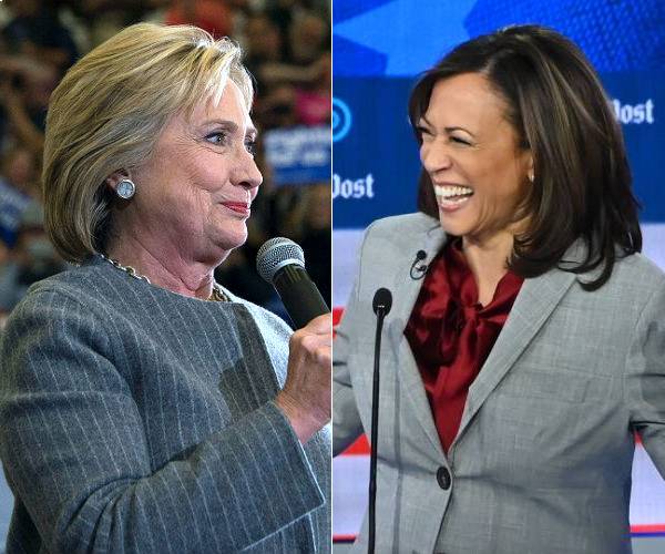 individual pictures of hillary clinton and kamala harris