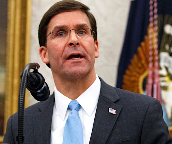 defense secretary mark esper speaks during a news conference