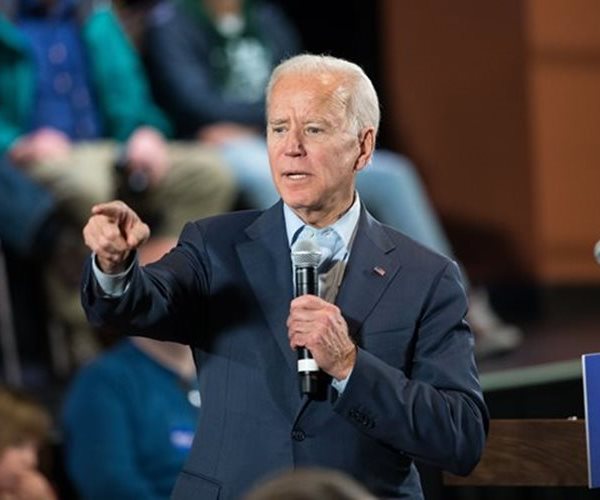 former vice president joe biden is shown on the campaign trail.