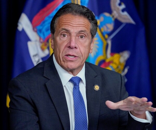 Andrew Cuomo speaks during a news conference.